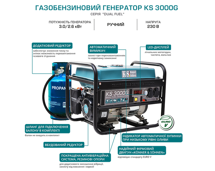 Газобензиновий генератор KS 3000G KS 3000G фото