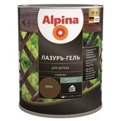 Лазур для дерева Alpina Lasur-Gel палісандр (2,5 л) 112916 фото