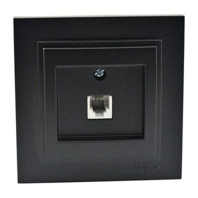 Розетка телефонная цифровая (623K CAT3) Mono Electric DESPINA, графит 159001 фото