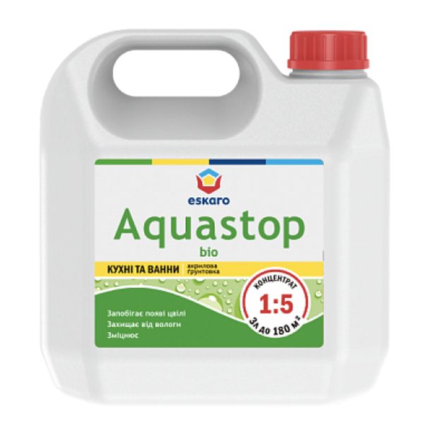 Грунтовка антисептик Eskaro Aquastop Bio концентрат 1:5 (3 л) 108422 фото