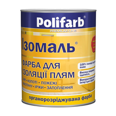 Фарба для ізоляції плям Polifarb Ізомаль (1,1 кг) 108204 фото