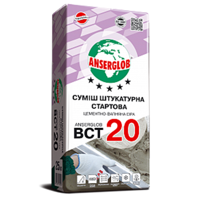 Штукатурка стартова Anserglob BCT-20 (25 кг) 45905 фото