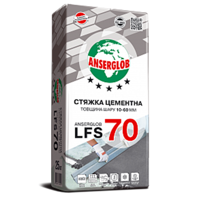 Цементна стяжка (10-60 мм) Anserglob LFS 70 (25 кг) 44956 фото