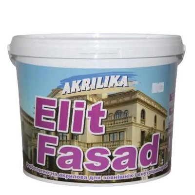 Фарба фасадна водоемульсійна Акриліка Elit Fasad (1,4 кг) 177926 фото