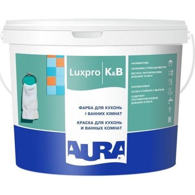 Фарба для кухонь та ванних кімнат Aura Luxpro Kitchen & Bath (10 л) 106903 фото