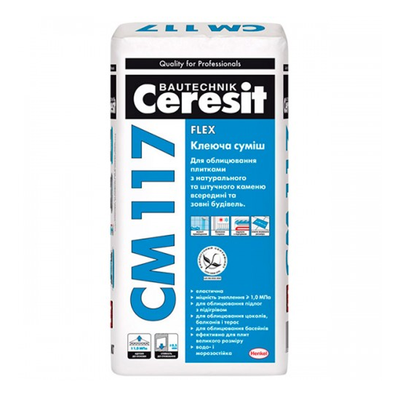 Клей для плитки Ceresit CM 117 Flexible (25 кг) 2230 фото