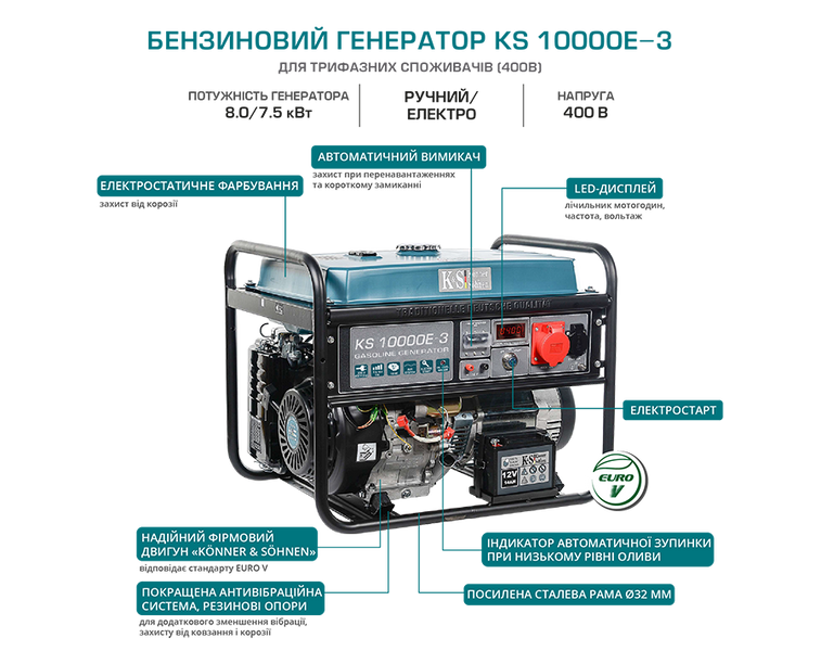 Бензиновий генератор KS 10000E-3 KS 10000E-3 фото