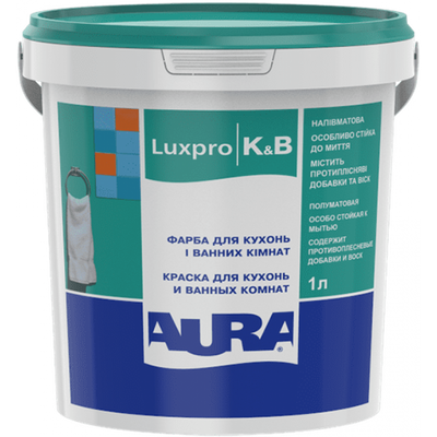 Фарба для кухонь та ванних кімнат Aura Luxpro Kitchen & Bath (1 л) 162418 фото