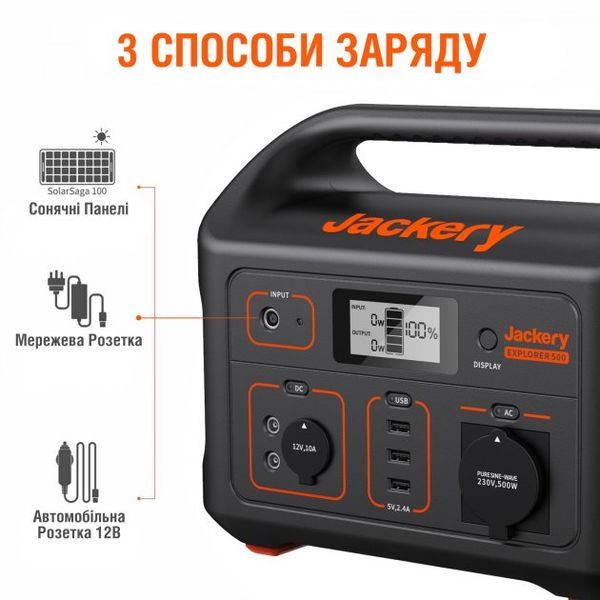 Солнечный генератор Jackery 500 Вт (Explorer 500+Solar Saga 100) Explorer 500+Solar Saga 100 фото