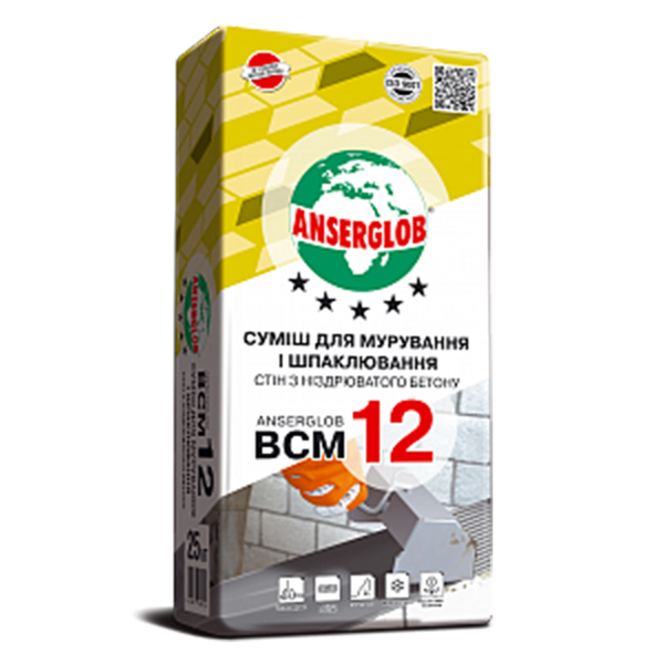 Кладочна та шпаклювальна суміш Anserglob BCM 12 (25 кг) 46231 фото