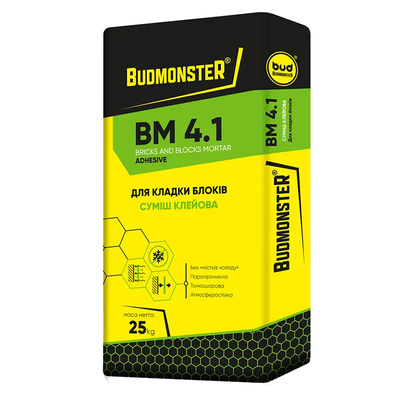 Кладочна суміш для блоків BudmonsteR BM 4.1, 25 кг 87011 фото