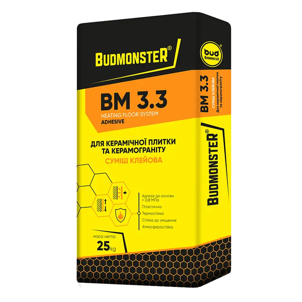 Клей для плитки і керамограніта BudmonsteR BM 3.3, 25 кг 87008 фото