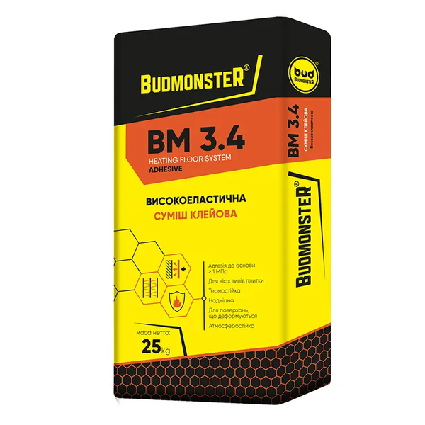 Клей для плитки еластичний BudmonsteR BM 3.4, 25 кг 87007 фото