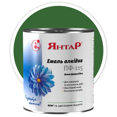 Емаль ПФ-115 Бурштин зелений (0,9 кг) RAL 6001 154463 фото