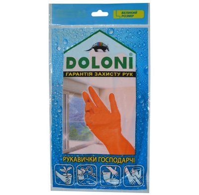Рукавички латексні господарські (L) Doloni 59290 фото