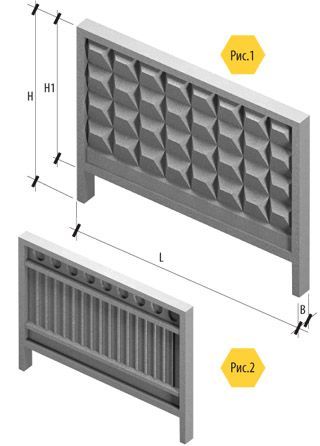 Железобетонный забор ЗП 400-2 1001 4073 фото