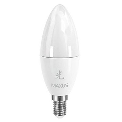 Лампа світлодіодна Maxus LED C37 CL-C 6W 4000K 220V E14 77401 фото