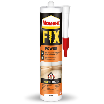 Клей монтажный Момент Power Fix (400 г) белый 92328 фото