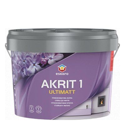 Фарба інтер'єрна латексна Eskaro Akrit 1 Ultimatt (0,85 л) глибокоматова 175765 фото