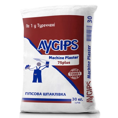 Шпаклівка гіпсова машинна Aygips Machin Plaster 75 (30 кг) 178891 фото