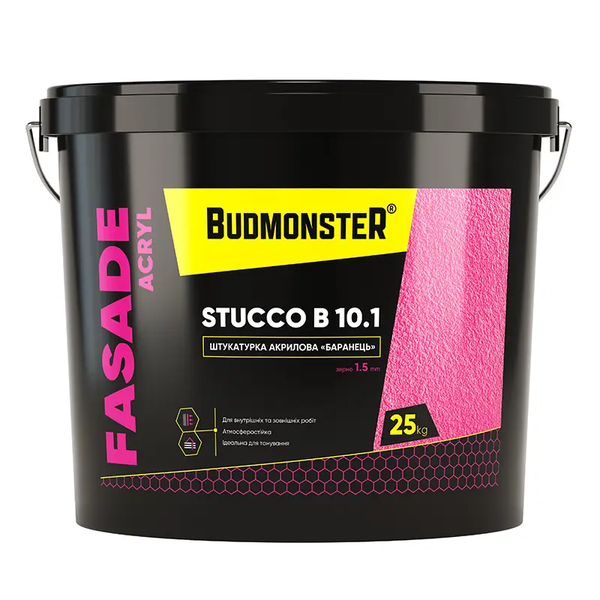 Штукатурка декоративная акриловая Барашек 1.5 BudmonsteR 10.1 STUCCO B ACRYL, 25 кг 100412 фото