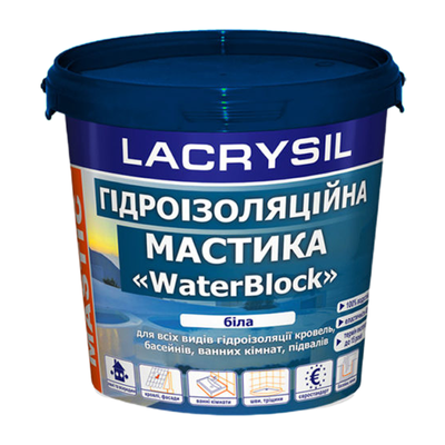 Мастика гідроізоляційна акрилова супереластична Lacrysil 3 кг 82771 фото