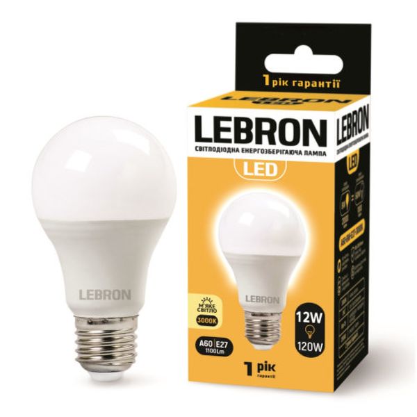 Лампа светодиодная Lebron LED L-A60 12W 3000K 220V E27 148170 фото