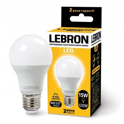 Лампа світлодіодна Lebron LED L-A70 15W 4100K 220V E27 143036 фото