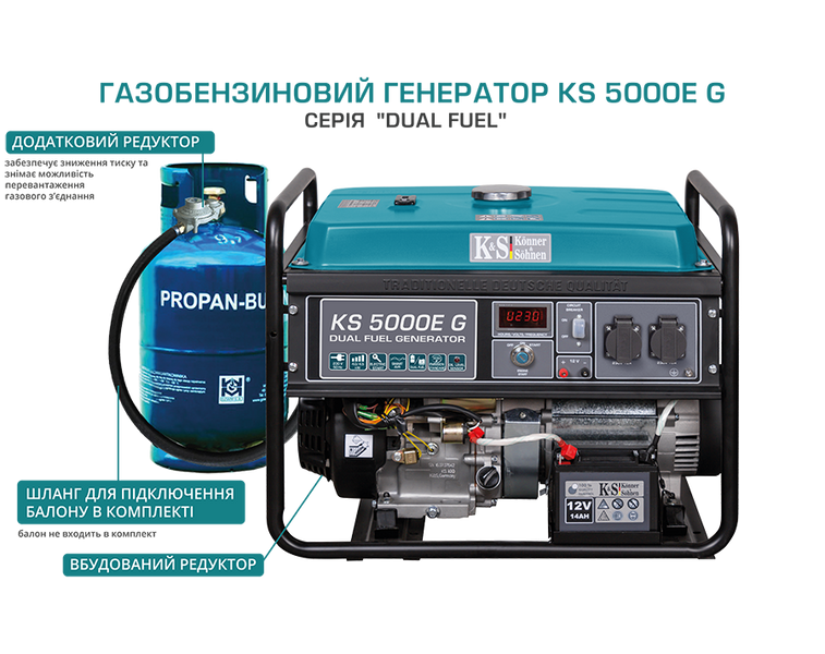 Газобензиновый генератор Konner & Sohnen KS 5000E G KS 5000E G фото