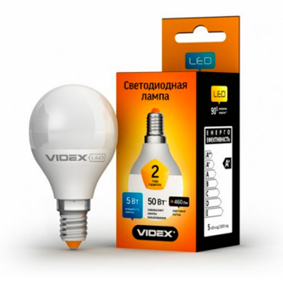 Лампа світлодіодна Videx LED G45e 3,5W E14 220V 4100К 160974 фото