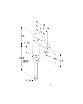 ЗМІШУВАЧ ДЛЯ РАКОВИНИ KLUDI PURE&SOLID 100 DN 15 150665 фото