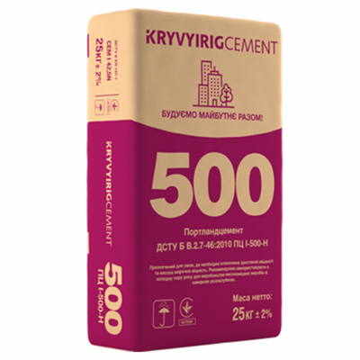 Цемент Kryvyi Rig Cemen ПЦ ІІ/А-Ш-500 (25 кг) 170580 фото